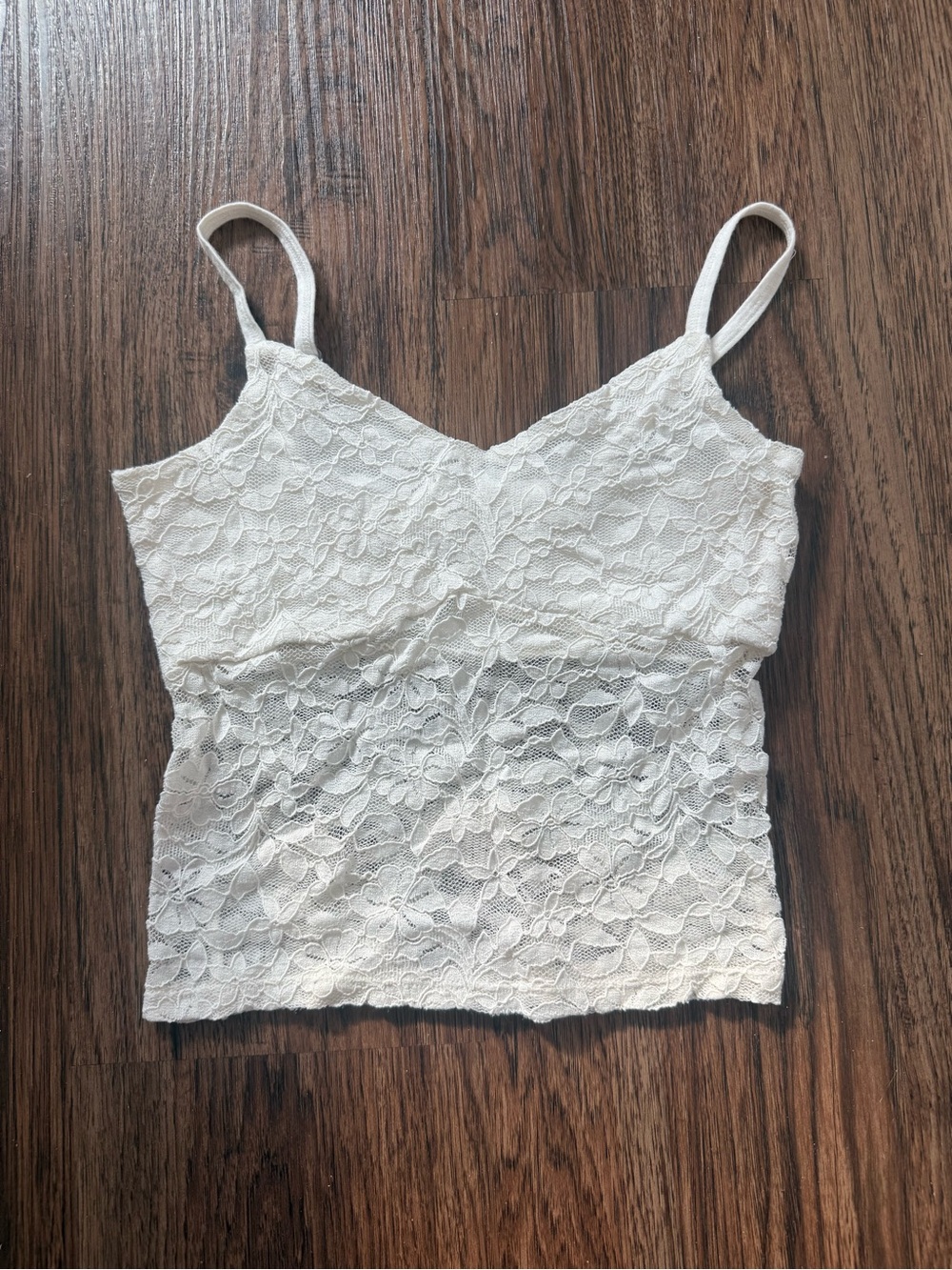 Hollister White Floral Lace Cami Tank